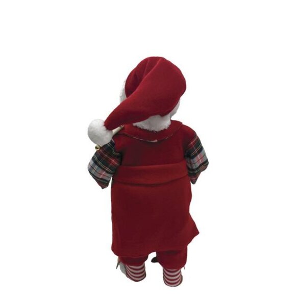 Plaid Pajama Santa 18" Figurine w/ Mug & Nice List Cozy Holiday Decor - Picture 4 of 11